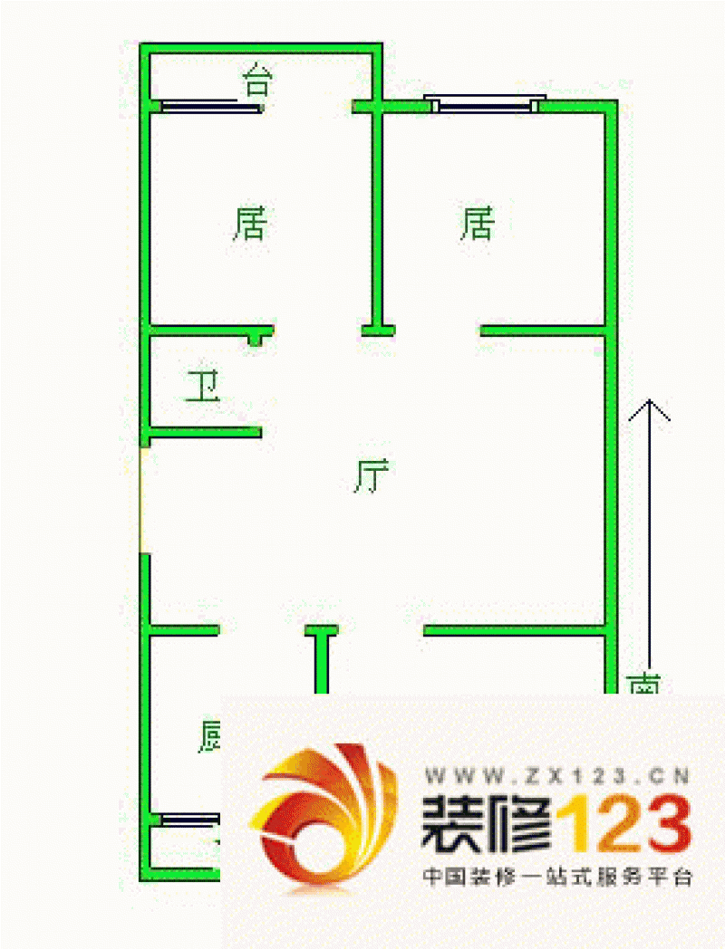天津大众家园大众家园户型图户型图 3室1厅1卫 .-我