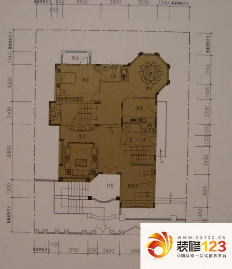 三正半山豪苑别墅 6室 户型图 .