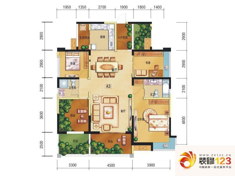 成都置信逸都置信逸都花园a3户型户型图.