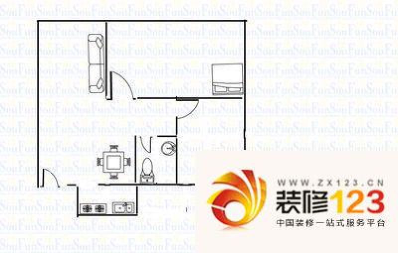 龙景花园二期 2室 户型图 ...