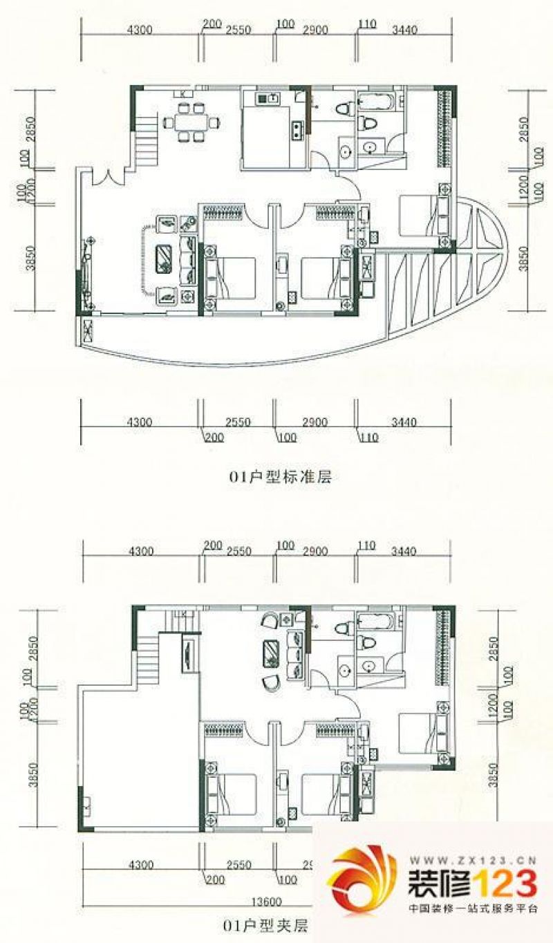 御庭苑户型图3栋山水观邸01户型  ...