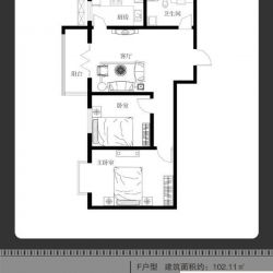 富嘉园户型图一期F户型 2室1厅1 ...