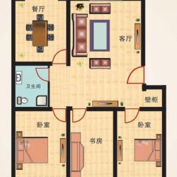 福源居户型图C户型 3室2厅1卫1厨 ...