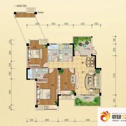 御景华府户型图M户型图 3室2厅2 ...