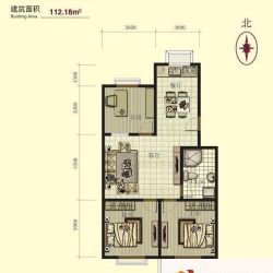 华太盛世田园户型图d户型 3室2 ...