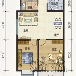 百合苑项目户型图户型c 2室2厅1 ...