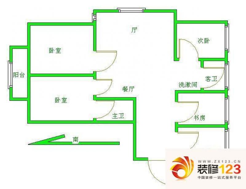 和润花园户型图4室2厅 户型图 4 .