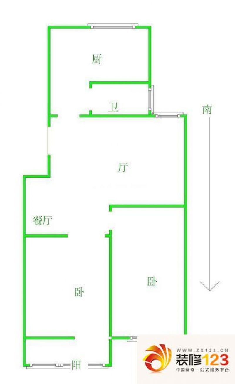 北苑阁新村户型图户型图 2室1厅1.