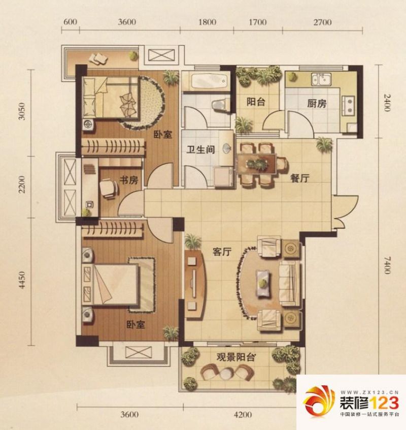 御景华府户型图2号楼B区T户型图  ...