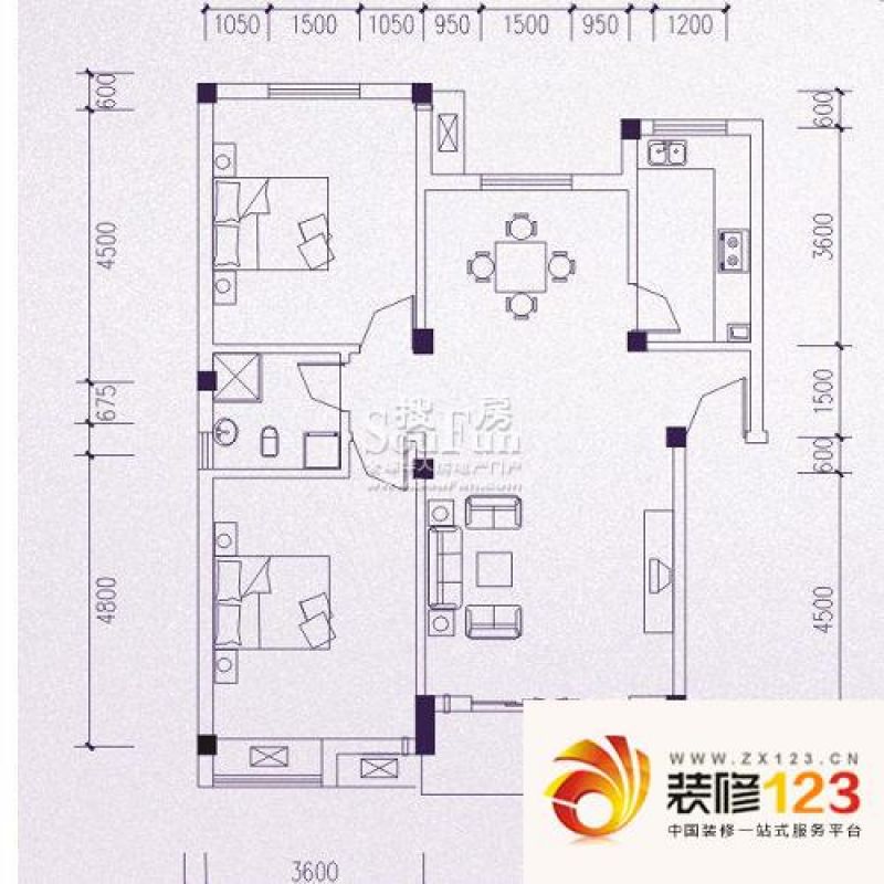 薇湖水岸户型图2#楼H1户型图 2室 ...