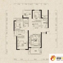 金地艺境户型图高层J-1户型 3室2 ...