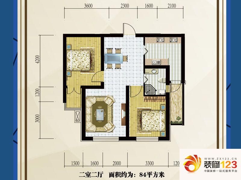 普兰店鑫展水岸鑫展水岸户型图1号楼4户型 2室2 .