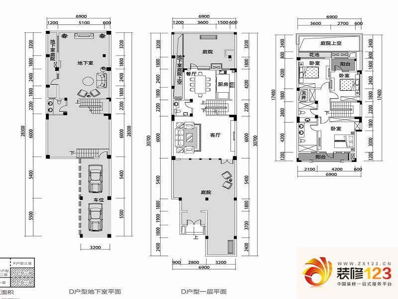 万科红郡别墅户型图赖特d户型 3.