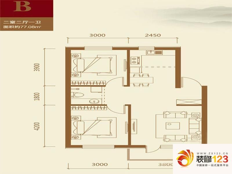 瓦房店金地花园金地花园户型图1#,9#楼d户型 3 .-我