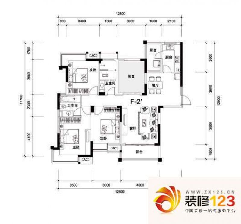 长沙保利花园保利花园三期f3户型户型图 .