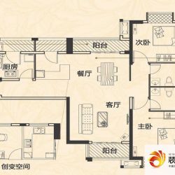 佳兆业金域天下户型图C1户型 3室 ...