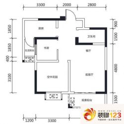 香水城B3-1户型户型图