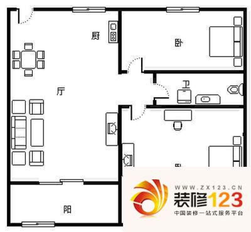 青岛海信东篱公寓海信东篱公寓 110平方 2室 户型 .