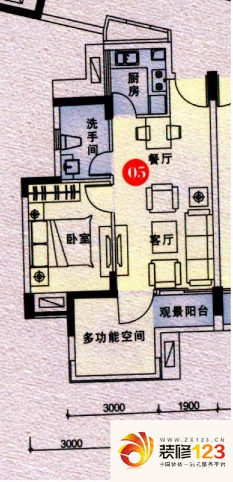 时富城东世家户型图2栋3-17层02.