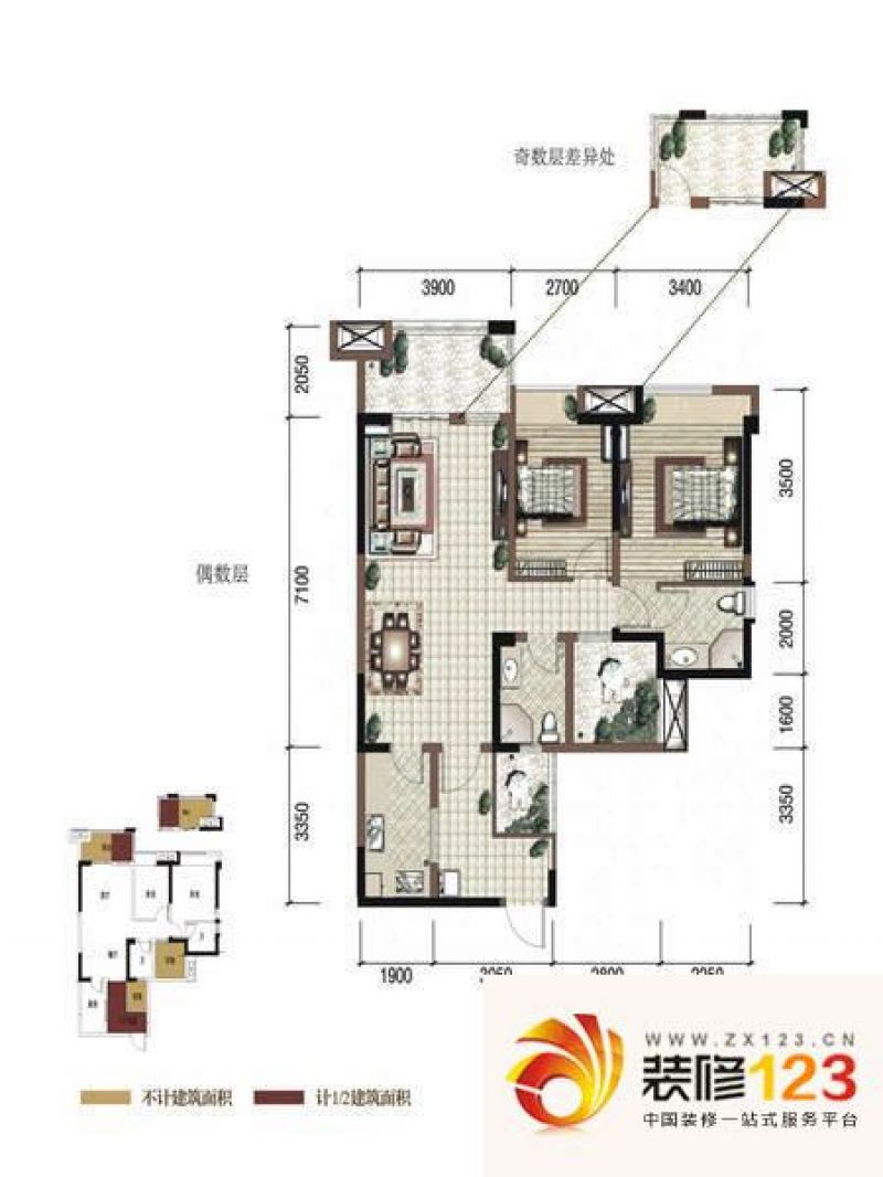 中国铁建国际城f3户型户型图 .