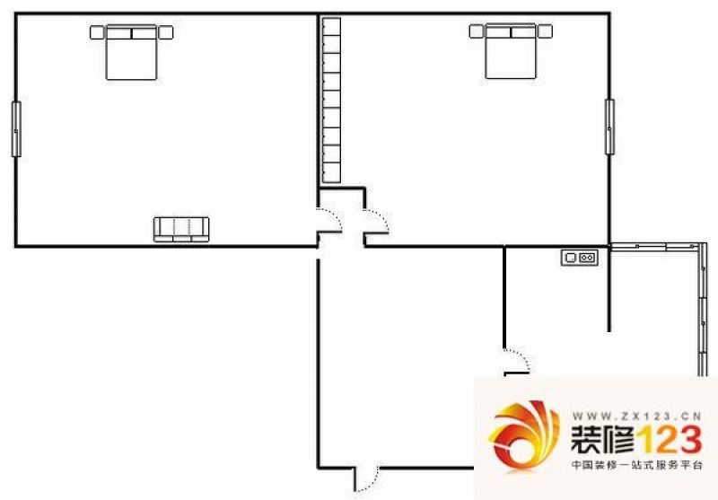 泉园二区 2室 户型图