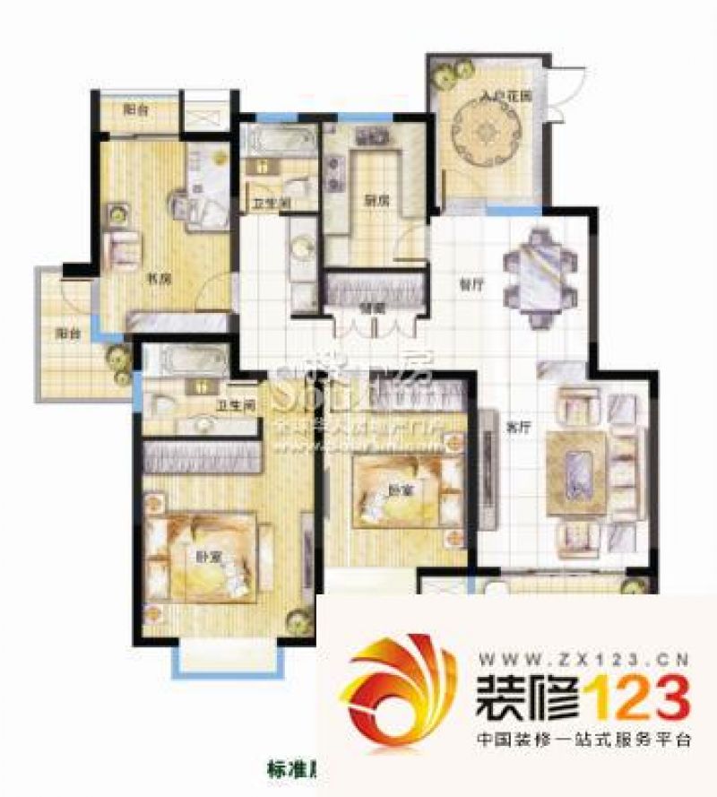 苏州领秀江南领秀江南户型图户型图 3室2厅2卫 .