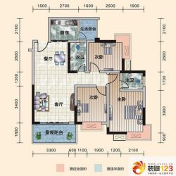 东韵嘉园户型图C4户型 3室2厅2卫 ...