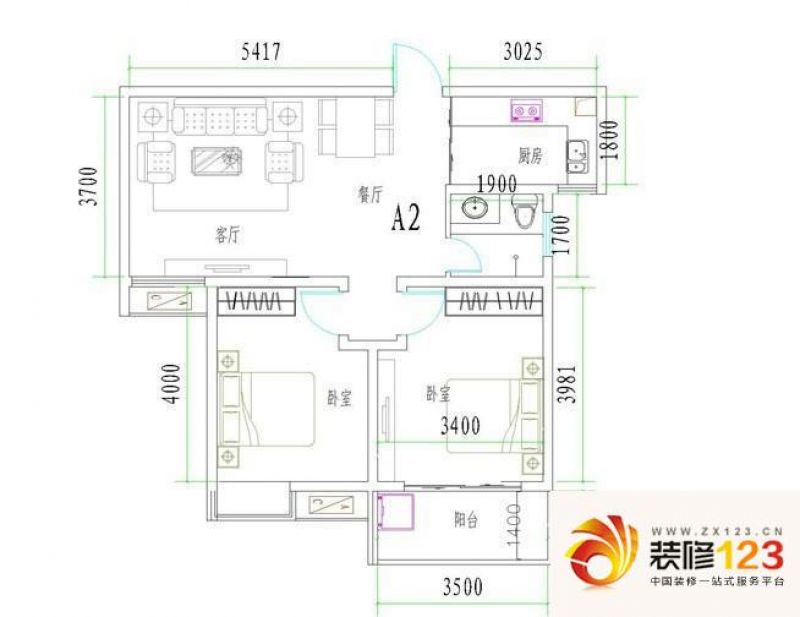 泰瑞龙都国际A2户型户型图 ...