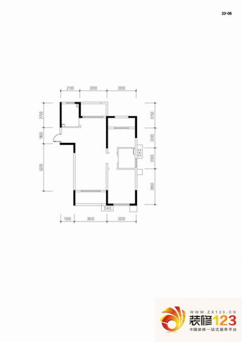 万科金域曲江户型图户型图 2室2.