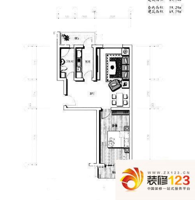 天津聚安园二期聚安园二期户型图户型图 1室1厅1 .