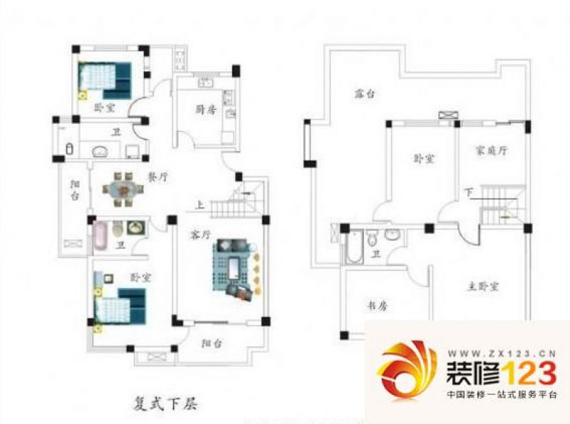 山水华庭云顶居 户型图.