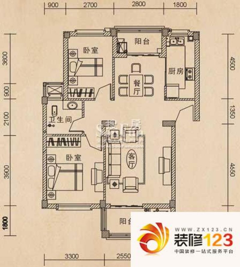 藏龙星天地户型图一期d1-c户型 2 .