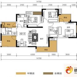 源上湾国际社区a3-3'户型户型图.