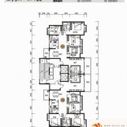 粤港花园三期户型图2栋5-19层01 ...