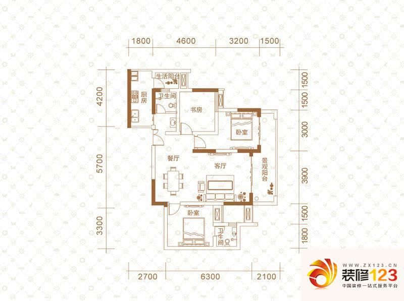 重庆江屿朗廷江屿朗廷c7栋1/8号房户型图.
