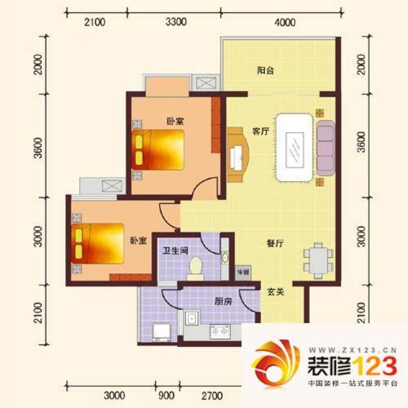 成都学府院学府院户型图a1型 3室2厅2卫1厨.