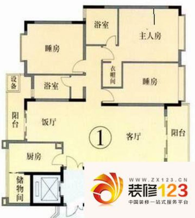 汇景新城棕榈园户型图4室2厅户型.