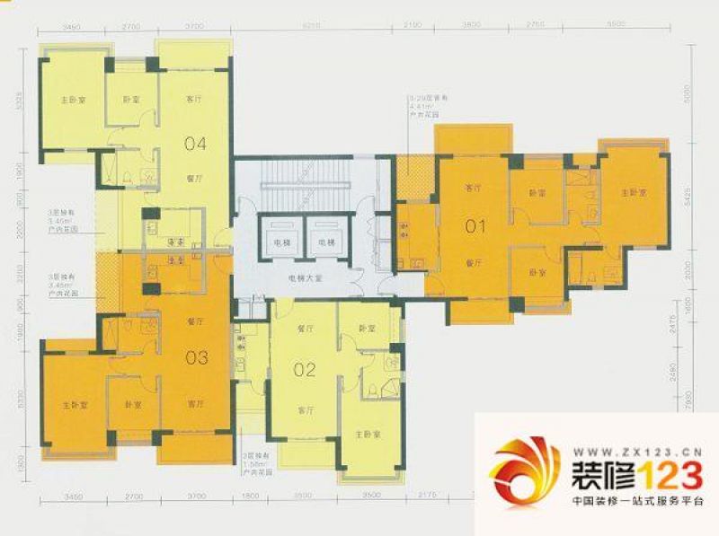 滨江豪园户型图8栋标准楼层平面 ...