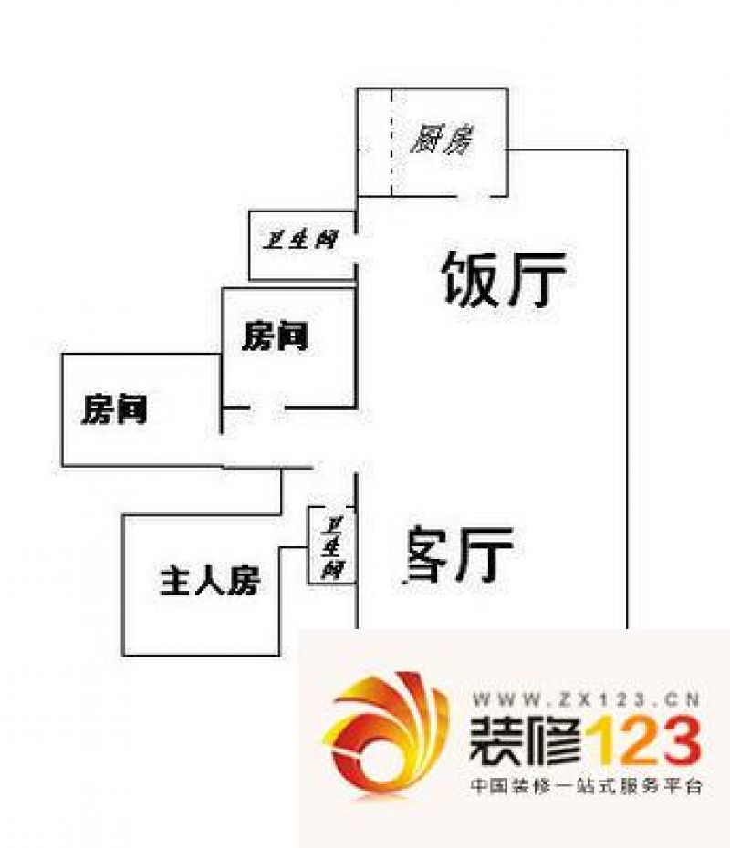 鸿翔大厦户型图3室2厅户型图 3室.