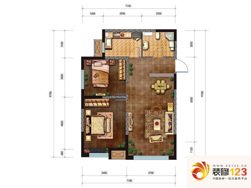 华润橡树湾二期洋房c户型户型图 .