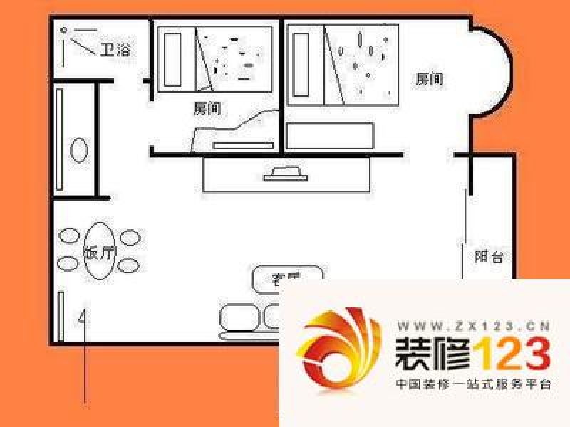 隆基怡苑户型图2室2厅户型图 2室.