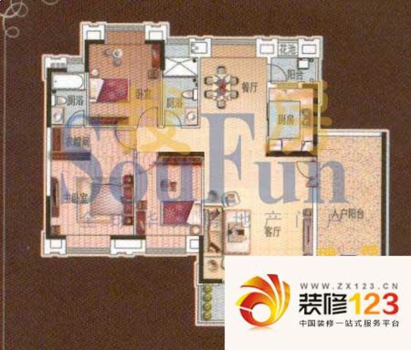 珠光新城御景户型图a户型 3室2厅 .