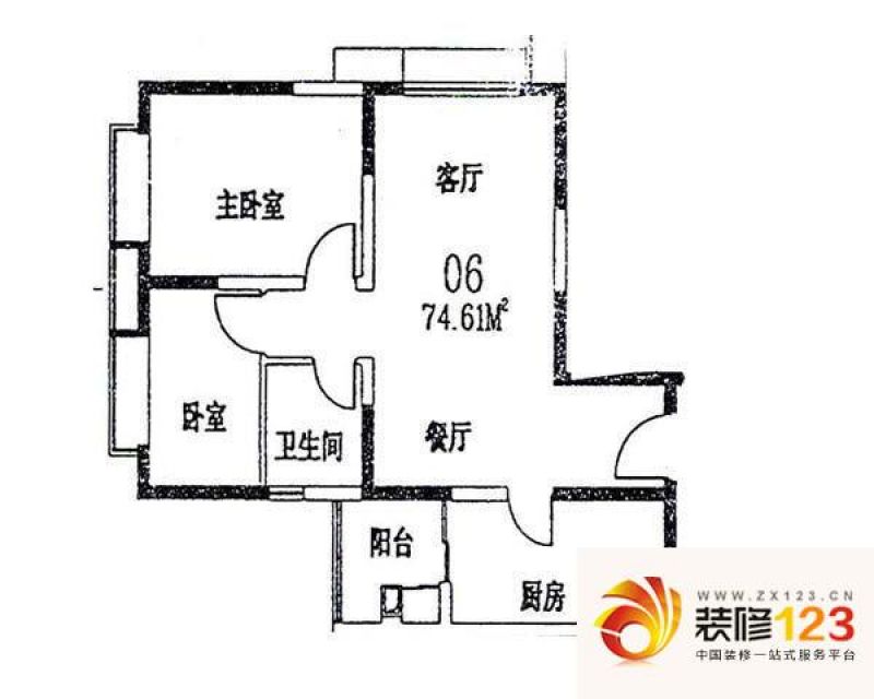 天誉花园户型图2室2厅户型图 2室.