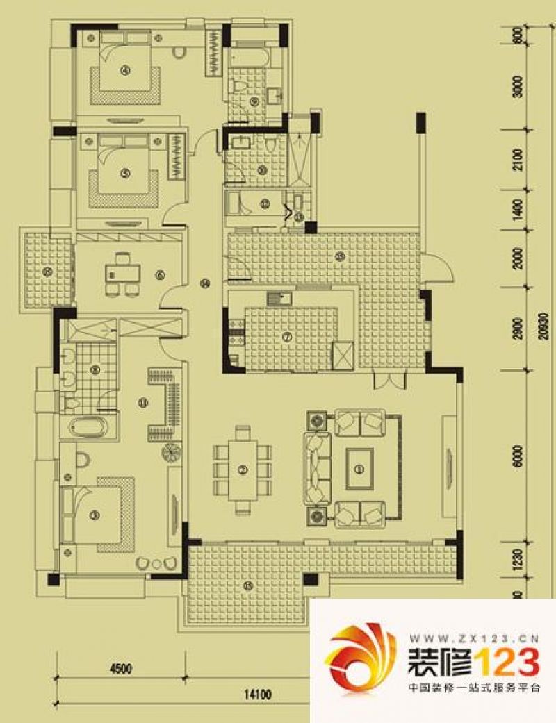 东莞万科虹溪诺雅万科虹溪诺雅 3室2厅 户型图.