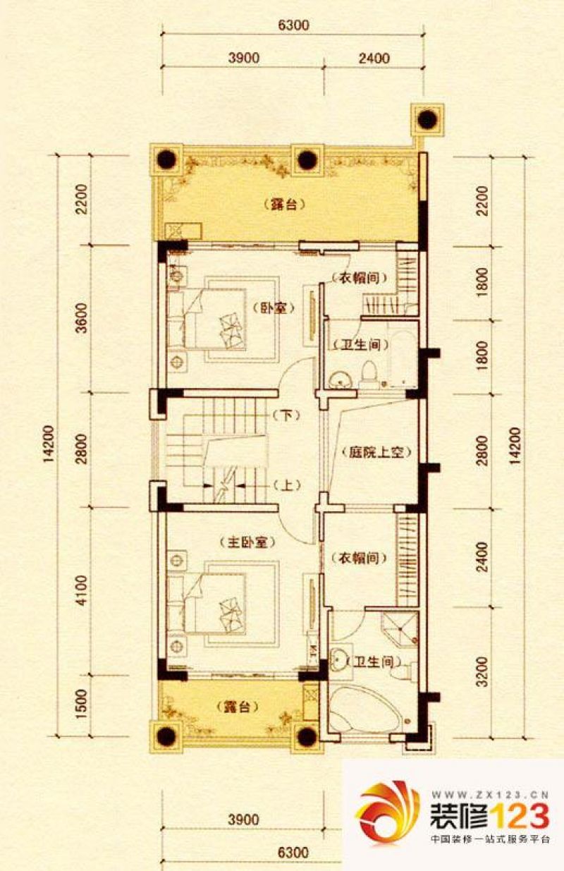 皇庭壹号公馆户型图2期荣墅三层 .