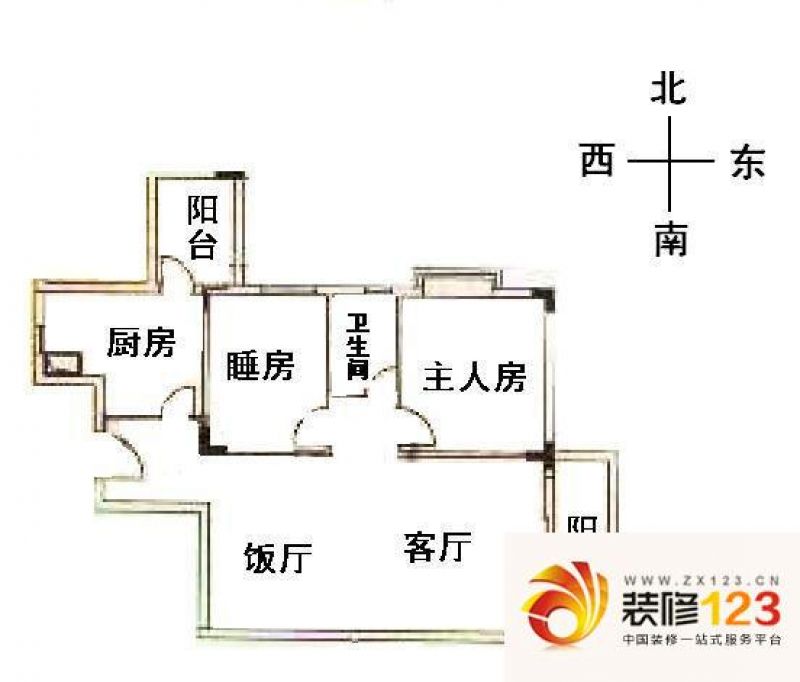 东晖花园户型图2室2厅户型图 2室.