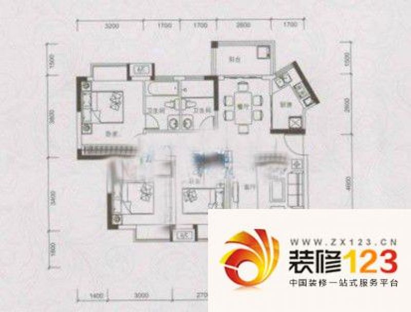 东莞丰泽园丰泽园户型图标准层e1户型 2室2 .图片