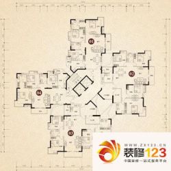 东港城别墅区户型图户型3 3室2厅 ...