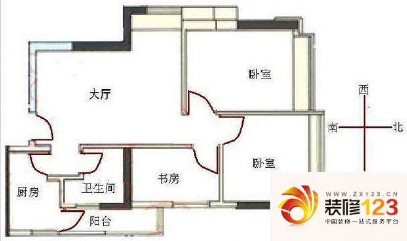 广州华景新城六期华景新城六期户型图3室1厅户型图.