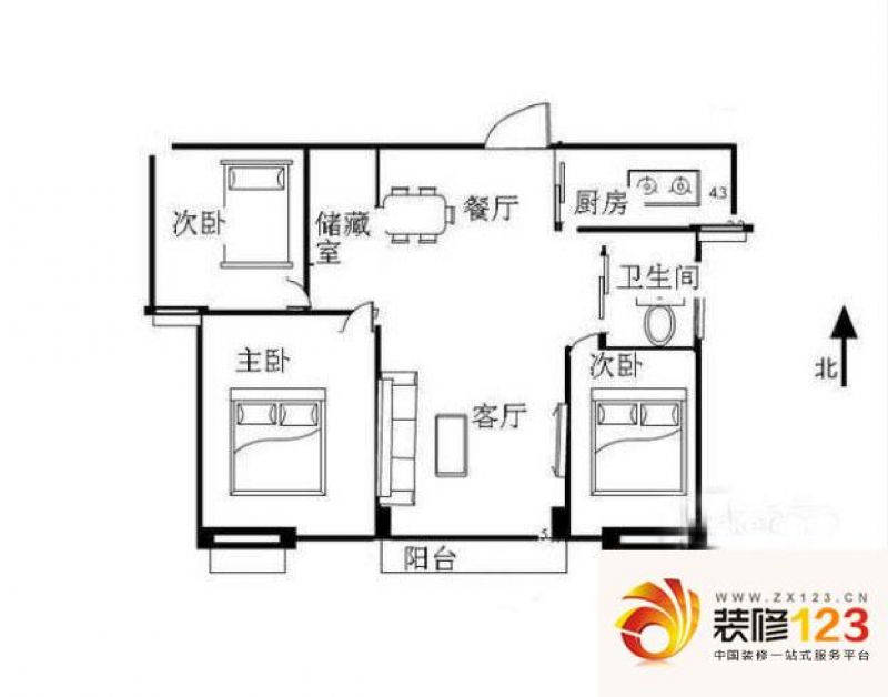 万科金色里程户型图 户型图 3室 .